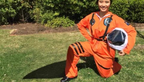 Cheryl Chan in astronaut suit